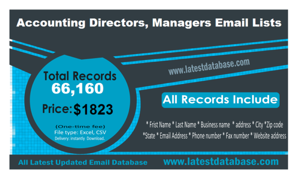 Accounting Directors, Managers Email Member Datas