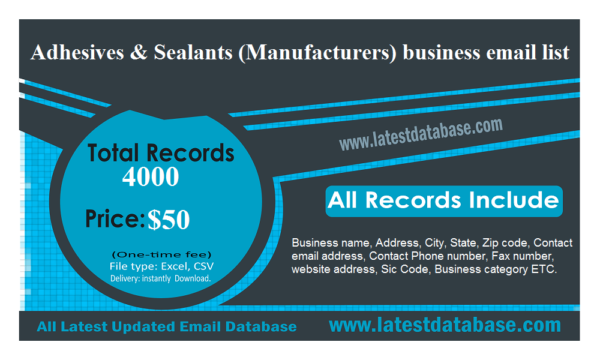 Adhesives & Sealants (Manufacturers) Email Member Data