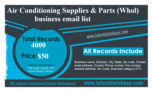 Air Conditioning Supplies & Parts (Whol) Email Member Data