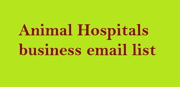 Animal Hospitals Email Member Data