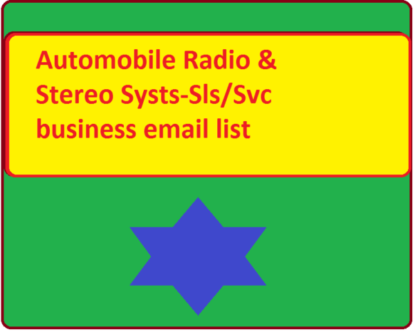 Automobile Radio & Stereo Systs-Sls Svc Email Member Data