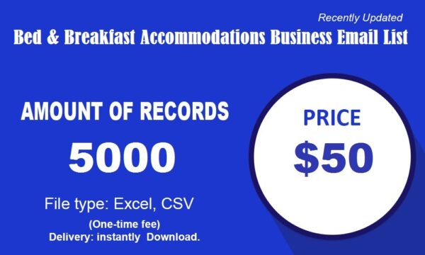 Bed & Breakfast Accommodations Email Member Data