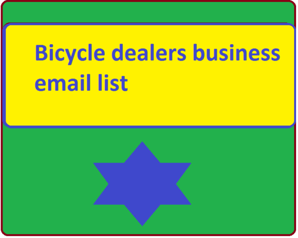 Bicycle dealers Email Member Data