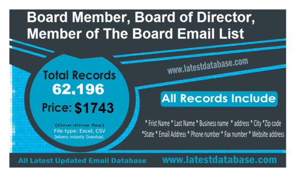 Board Member, Board of Director, Member of The Board Email Member Data