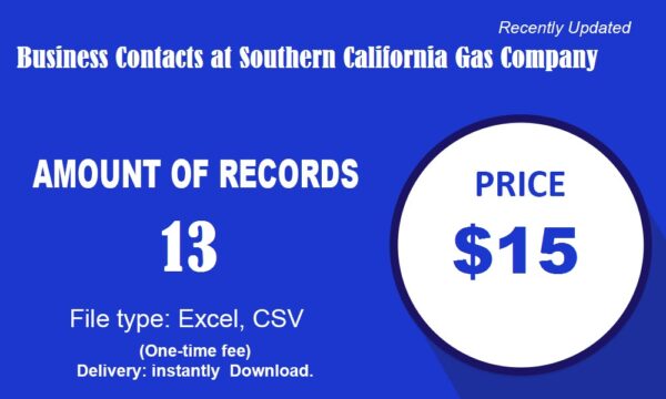 Business Contacts at Southern California Gas Company