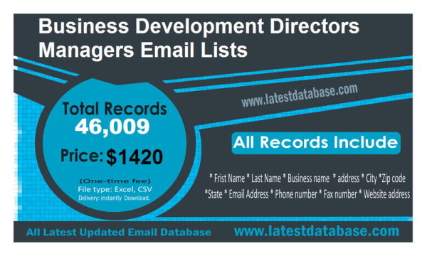 Business Development Directors Managers Email Member Datas