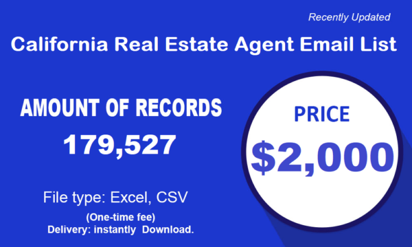 California Real Estate Agent Email Member Data