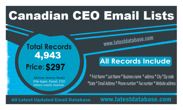 Canadian CEO Email Member Datas