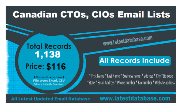 Canadian CTOs, CIOs Email Member Datas