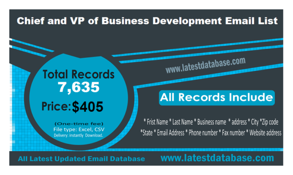 Chief and VP of Business Development Email Member Data