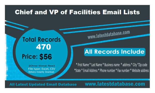 Chief and VP of Facilities Email Member Datas