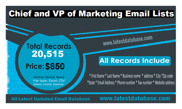 Chief and VP of Marketing Email Member Datas