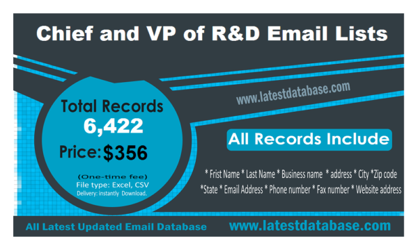 Chief and VP of R&D Email Member Datas