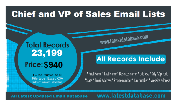 Chief and VP of Sales Email Member Datas