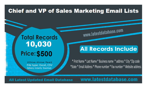 Chief and VP of Sales Marketing Email Member Datas