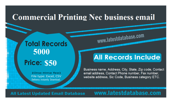 Commercial Printing Nec Email Member Data