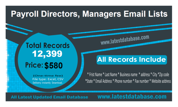 Payroll Directors, Managers Email Member Datas