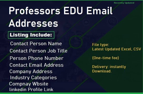 Professors EDU Email Member Dataes