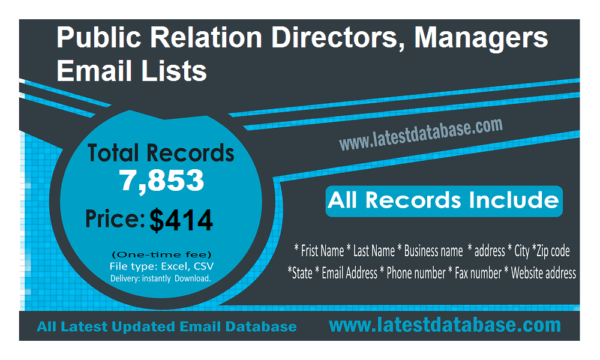 Public Relation Directors Managers Email Member Datas