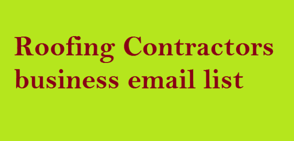 Roofing Contractors Email Member Data