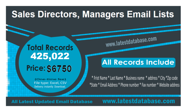 Sales Directors, Managers Email Member Datas