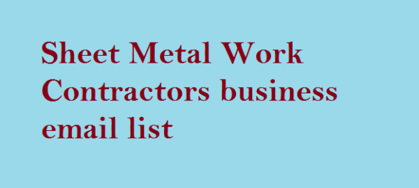 Sheet Metal Work Contractors Email Member Data