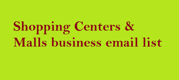 Shopping Centers & Malls Email Member Data