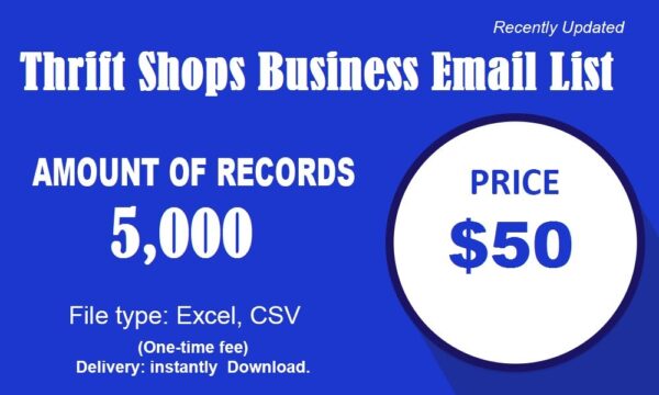 Thrift Shops Email Member Data