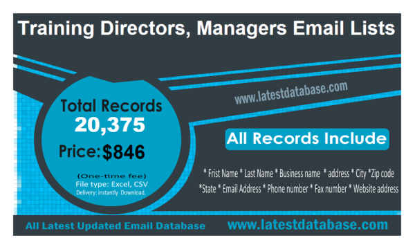 Training Directors, Managers Email Member Datas