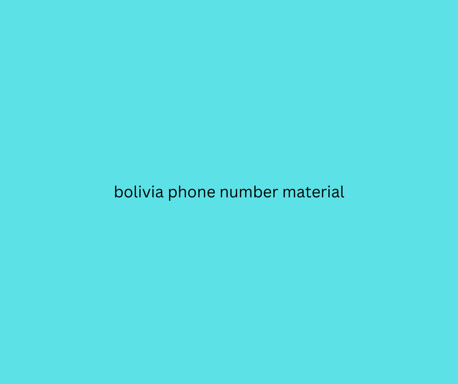 bolivia phone number resource